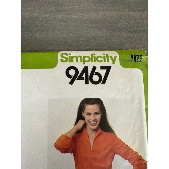 Simplicity Vintage Uncut Misses Jiffy Pullover Top Size 10 Pattern No 9467 - Picture 3 of 8